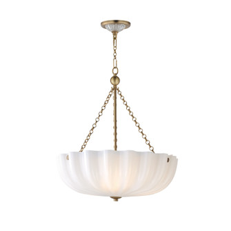 Bundt Three LIght Pendant / Semi-Flush Mount in White/Natural Aged Brass (16|22653WTNAB)