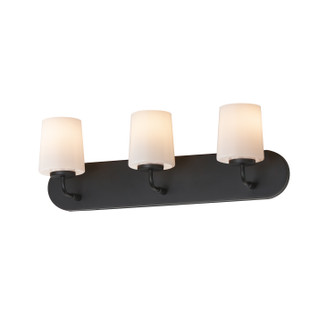 Durham Three Light Strip Bath Vanity in Black (16|12893WTBK)