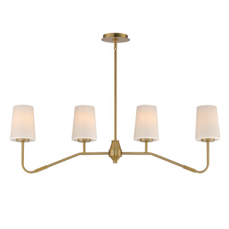 Durham Four Light Linear Chandelier in Natural Aged Brass (16|12697WTNAB)