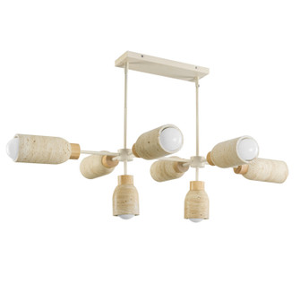 Pompeii Eight Light Pendant in Travertine / Oyster (16|10628TVOY)