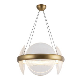 Taurus LED Chandelier in Vintage Brass/Clear Ribbed Glass (347|CH13922-VBCR-UNV)