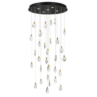 Pebble LED Pendant in Black / Polished Gold (86|E11070-122BKPG)