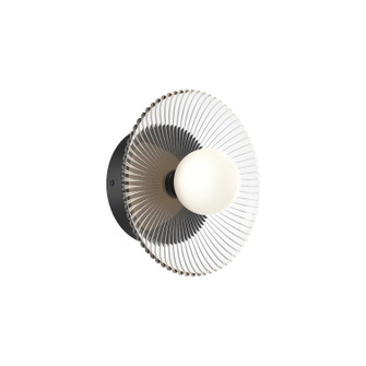 Hera LED Wall/Vanity in Matte Black/Clear Ribbed Glass (452|WV417510MBCR-UNV)
