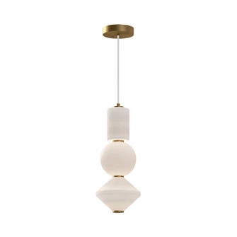 Bijou LED Pendant in Aged Gold/Opal Matte Glass (452|PD530341AGOP-UNV)