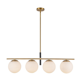 Zuri Four Light Linear Pendant in Brushed Gold/Opal Glass (452|LP421437BGOP)