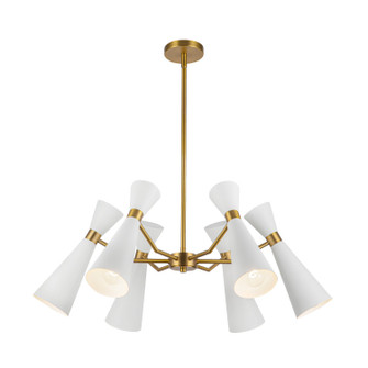 Blake Six Light Chandelier in White/Aged Gold (452|CH574632WHAG)