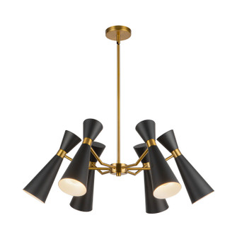 Blake Six Light Chandelier in Matte Black/Aged Gold (452|CH574632MBAG)