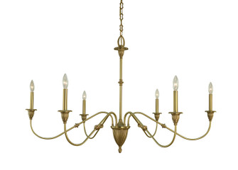 Hinsdale Six Light Chandelier in Brushed Brass (8|5932 BR)