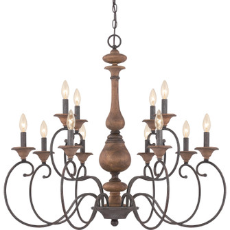 Auburn 12 Light Chandelier in Rustic Black (10|ABN5012RK)