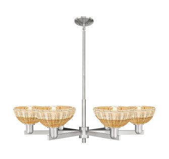 Arcadia Six Light Chandelier in Satin Nickel (405|716-6CR-SN-NBD2-75-NAT)