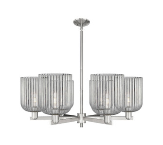Arcadia Six Light Chandelier in Satin Nickel (405|716-6CR-SN-G559-8SM)