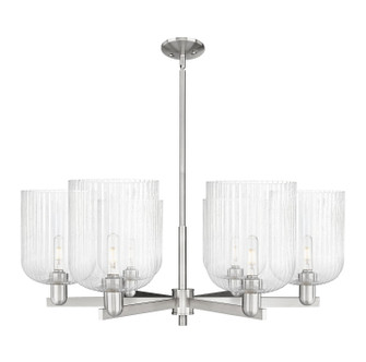 Arcadia Six Light Chandelier in Satin Nickel (405|716-6CR-SN-G559-8SDY)