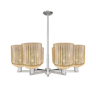Arcadia Six Light Chandelier in Satin Nickel (405|716-6CR-SN-G559-8ME)