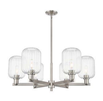 Arcadia Six Light Chandelier in Satin Nickel (405|716-6CR-SN-G460-7CL)