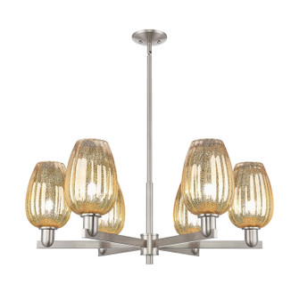 Arcadia Six Light Chandelier in Satin Nickel (405|716-6CR-SN-G457-6ME)
