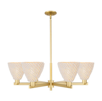 Arcadia Six Light Chandelier in Satin Gold (405|716-6CR-SG-NBD-75-NAT)