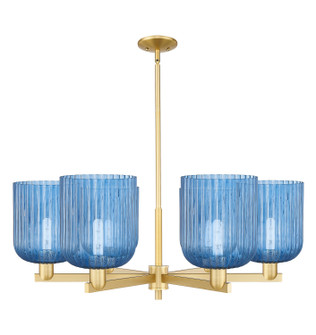 Arcadia Six Light Chandelier in Satin Gold (405|716-6CR-SG-G559-8BL)