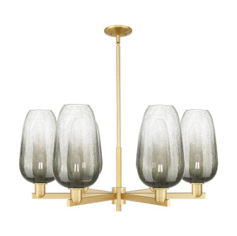 Arcadia Six Light Chandelier in Satin Gold (405|716-6CR-SG-G484-7SL)