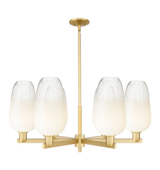 Arcadia Six Light Chandelier in Satin Gold (405|716-6CR-SG-G484-7OP)