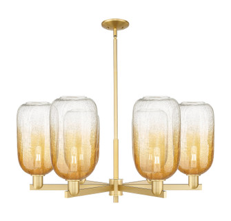 Arcadia Six Light Chandelier in Satin Gold (405|716-6CR-SG-G482-7AM)