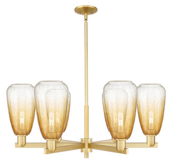 Arcadia Six Light Chandelier in Satin Gold (405|716-6CR-SG-G480-6AM)