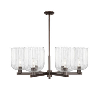 Arcadia Six Light Chandelier in Oil Rubbed Bronze (405|716-6CR-OB-G559-8CL)