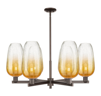 Arcadia Six Light Chandelier in Oil Rubbed Bronze (405|716-6CR-OB-G484-7AM)