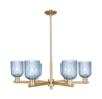 Arcadia Six Light Chandelier in Champagne Bronze (405|716-6CR-CB-G559-5BL)