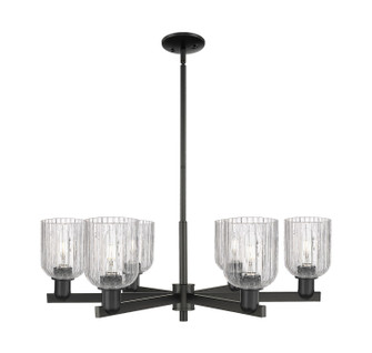 Arcadia Six Light Chandelier in Matte Black (405|716-6CR-BK-G559-5CL)