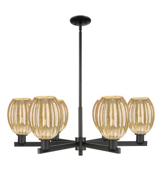 Arcadia Six Light Chandelier in Matte Black (405|716-6CR-BK-G459-6ME)