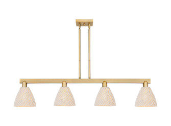 Arcadia Six Light Chandelier in Brushed Brass (405|716-6CR-BB-NBD-75-NAT)