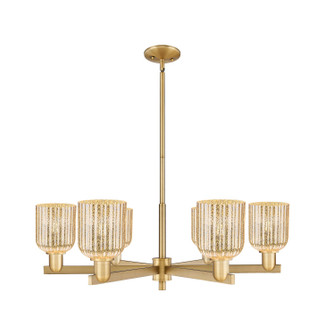 Arcadia Six Light Chandelier in Brushed Brass (405|716-6CR-BB-G559-5ME)