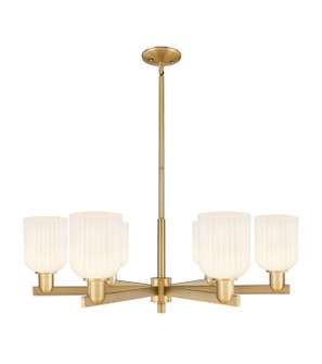 Arcadia Six Light Chandelier in Brushed Brass (405|716-6CR-BB-G559-5GWH)