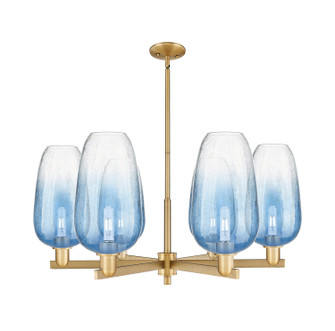 Arcadia Six Light Chandelier in Brushed Brass (405|716-6CR-BB-G484-7SB)