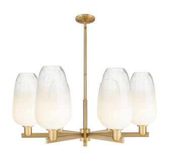 Arcadia Six Light Chandelier in Brushed Brass (405|716-6CR-BB-G484-7OP)