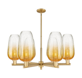 Arcadia Six Light Chandelier in Brushed Brass (405|716-6CR-BB-G484-7AM)