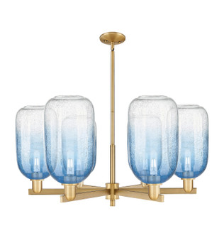 Arcadia Six Light Chandelier in Brushed Brass (405|716-6CR-BB-G482-7SB)
