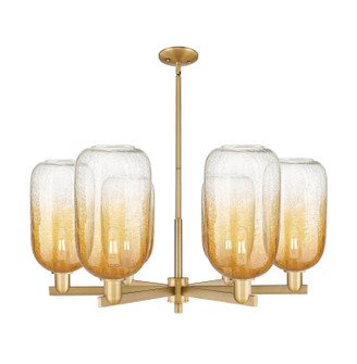 Arcadia Six Light Chandelier in Brushed Brass (405|716-6CR-BB-G482-7AM)