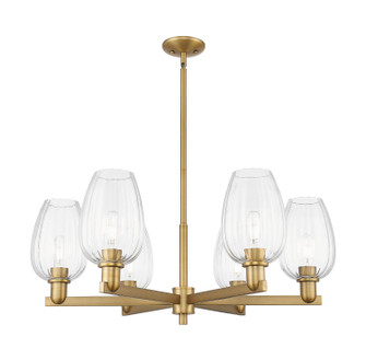 Arcadia Six Light Chandelier in Brushed Brass (405|716-6CR-BB-G457-6CL)
