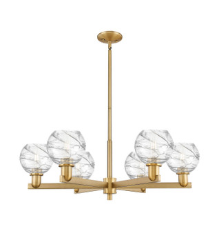 Arcadia Six Light Chandelier in Brushed Brass (405|716-6CR-BB-G1213-6CL)
