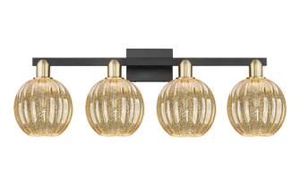 Arcadia Four Light Bath Vanity in Black Antique Brass (405|716-4W-BAB-G458-7ME)