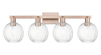 Arcadia Four Light Bath Vanity in Antique Copper (405|716-4W-AC-G458-7CL)