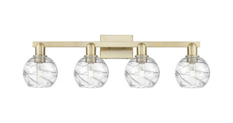 Arcadia Four Light Bath Vanity in Antique Brass (405|716-4W-AB-G1213-6CL)