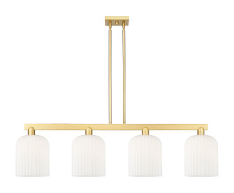 Arcadia Four Light Island Pendant in Satin Gold (405|716-4I-SG-G559-8GWH)