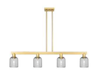 Arcadia Four Light Island Pendant in Satin Gold (405|716-4I-SG-G559-5SM)