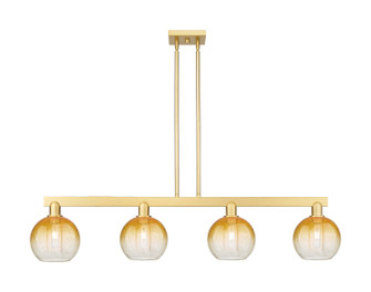 Arcadia Four Light Island Pendant in Satin Gold (405|716-4I-SG-G483-8AM)
