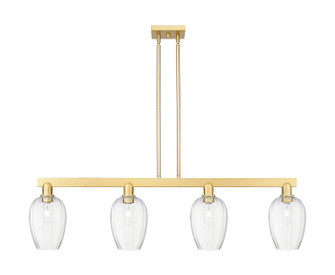 Arcadia Four Light Island Pendant in Satin Gold (405|716-4I-SG-G457-6CL)