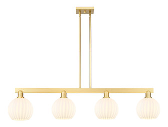 Arcadia Four Light Island Pendant in Satin Gold (405|716-4I-SG-G1217-8WV)