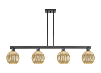 Arcadia Four Light Island Pendant in Matte Black (405|716-4I-BK-G458-7ME)