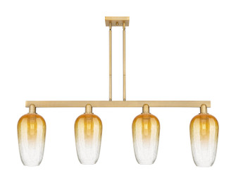 Arcadia Four Light Island Pendant in Brushed Brass (405|716-4I-BB-G484-7AM)